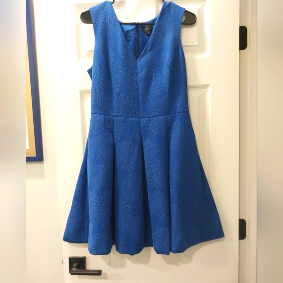 Fit and Flare Blue Dress - Picture 1 of 3